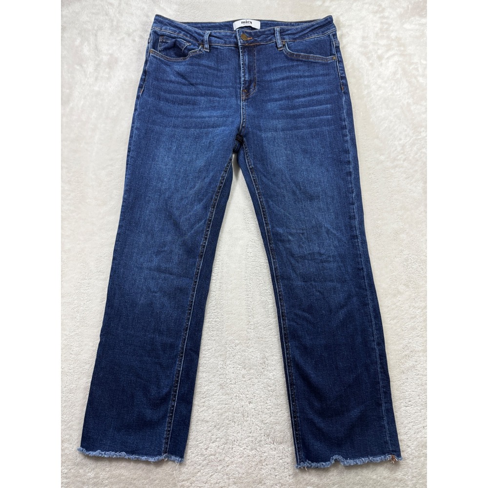 Mica Womens MDP-T606DK Raw Hem Stretch Blue Jeans 30 Meas: 32x27